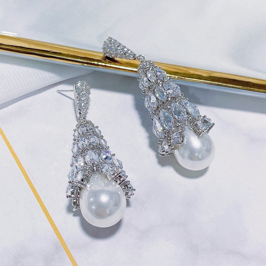 Ladies European & American Micro-set Zircon Ohrringe