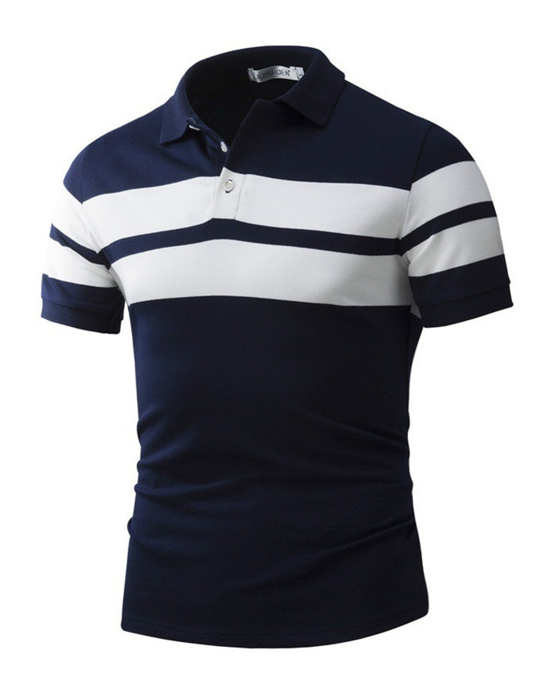 Gr.M-3XL / Gestreifte Kurzarm Polo T-shirt Europäische Amerikanische Freizeit Slim-Fit