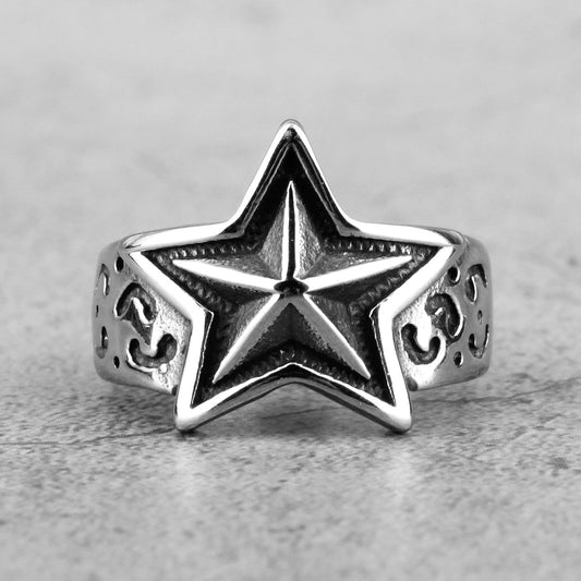Damen & Herren Edelstahl-Ring für – Retro Kronen-Design aus Titanstahl