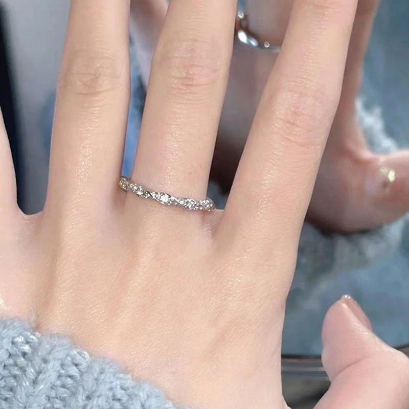 S999 Sterling Silber Winding Love Ring