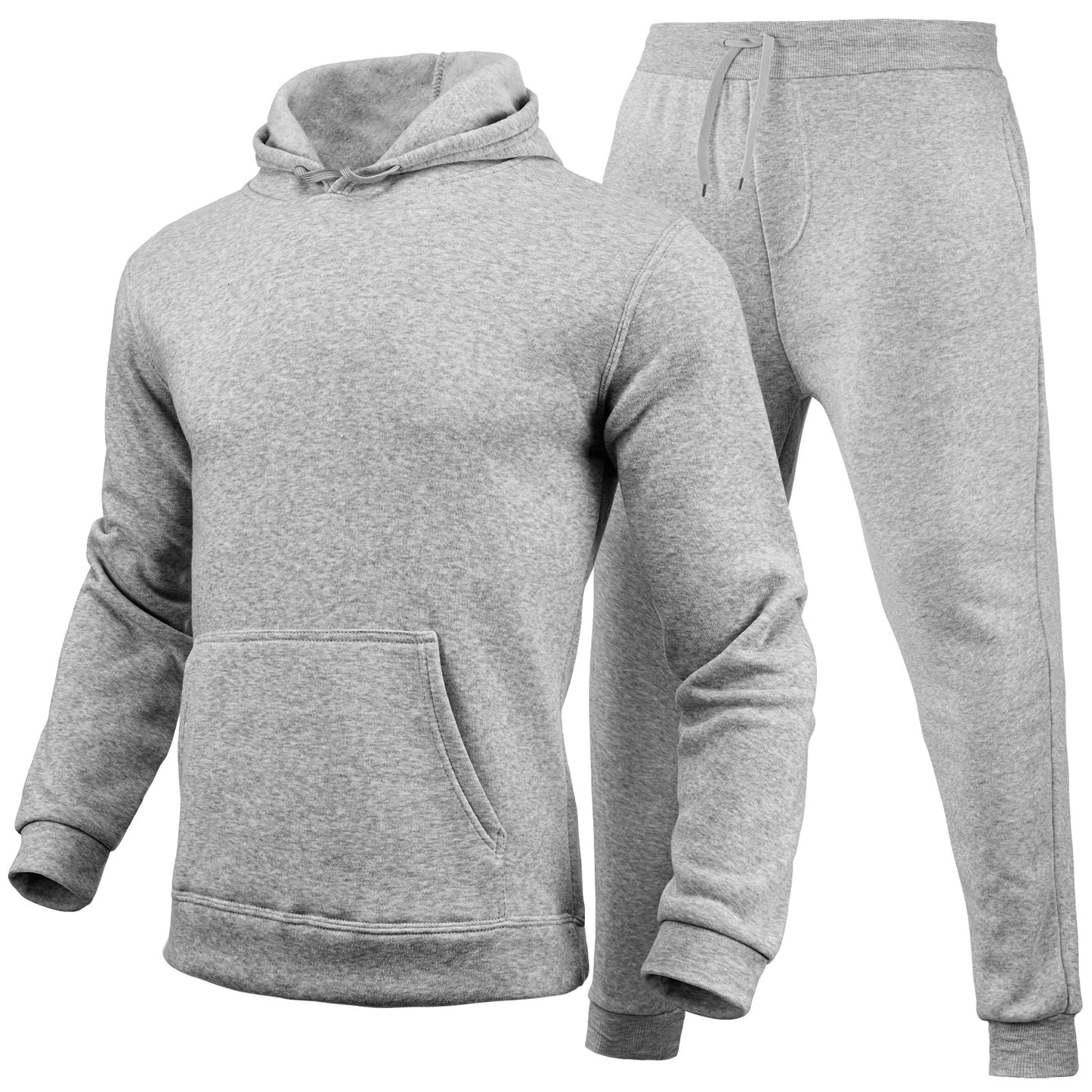 Slim-Fit Einfarbiges Hoodie-Set Urban Casual