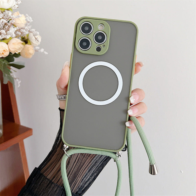 Magnetische Lanyard-Handyhülle Transparente Crossbody tropfenfest