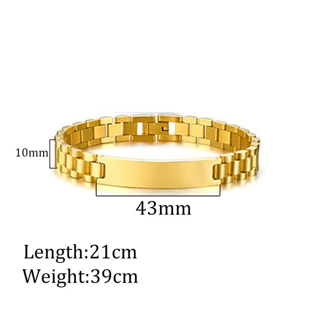 Stilvolles Edelstahl-Lasergravur-Armband