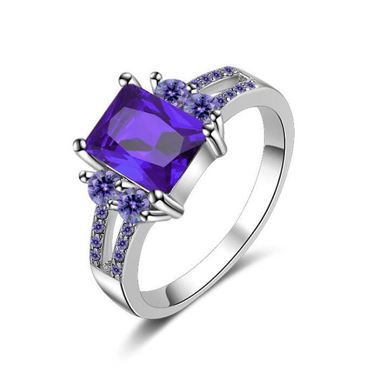 Zirkon Ring Frauen Trend übertrieben lila Diamant Schmuck Zubehör