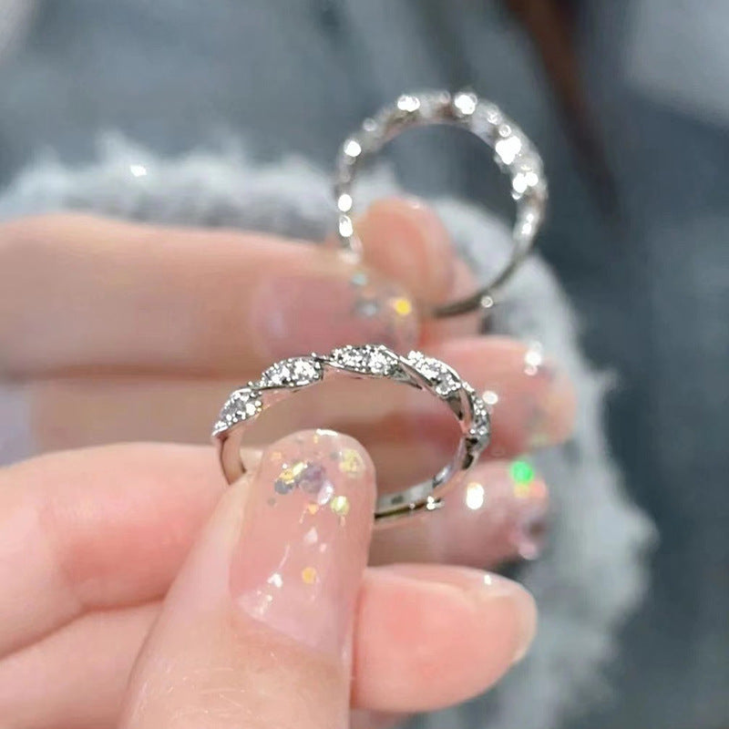 S999 Sterling Silber Winding Love Ring