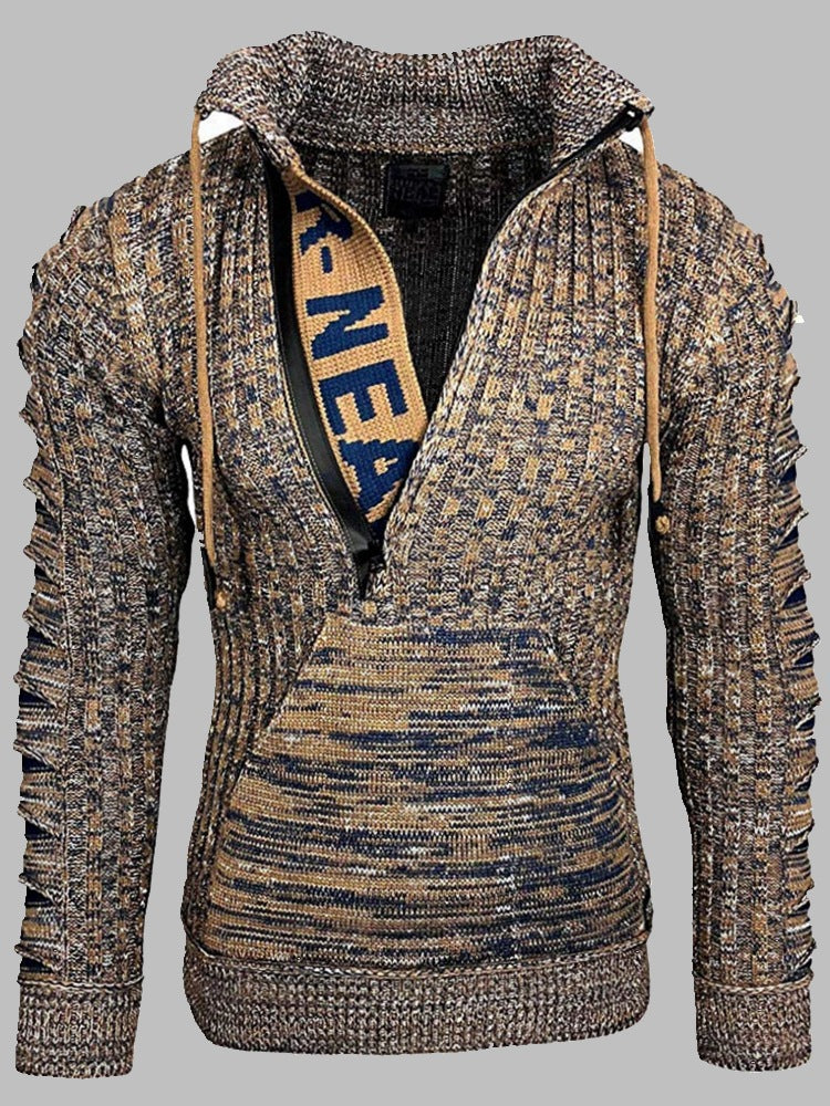 Herren Trend Hoodie – Slim Fit Sweater mit Stehkragen