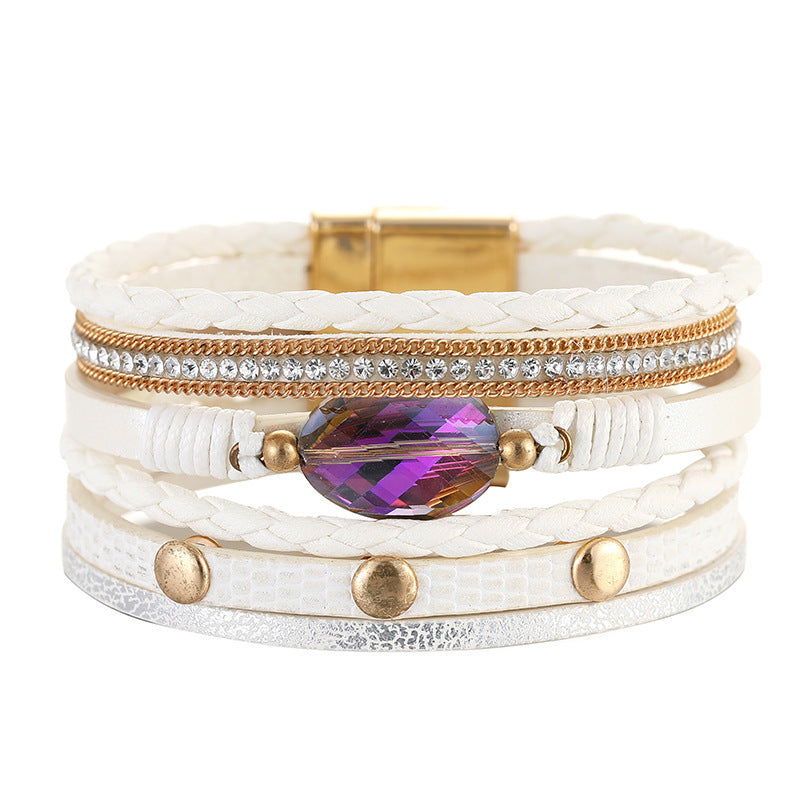 Multi Schicht Lederband Handgewebtes Armband Lederarmband