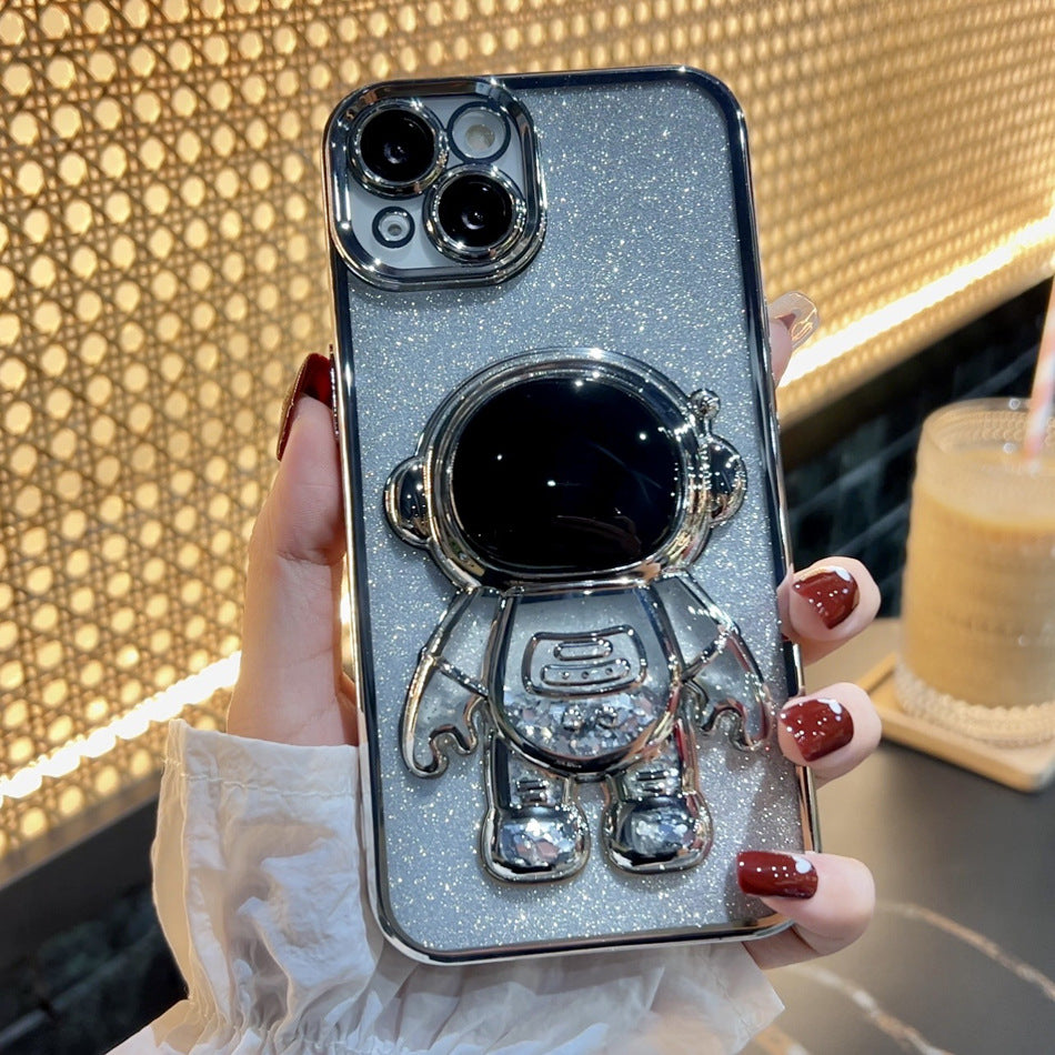 iPhone 11-14 Modelle Astronaut Spaceman Quicksand Telefon Fall Galvanisierung