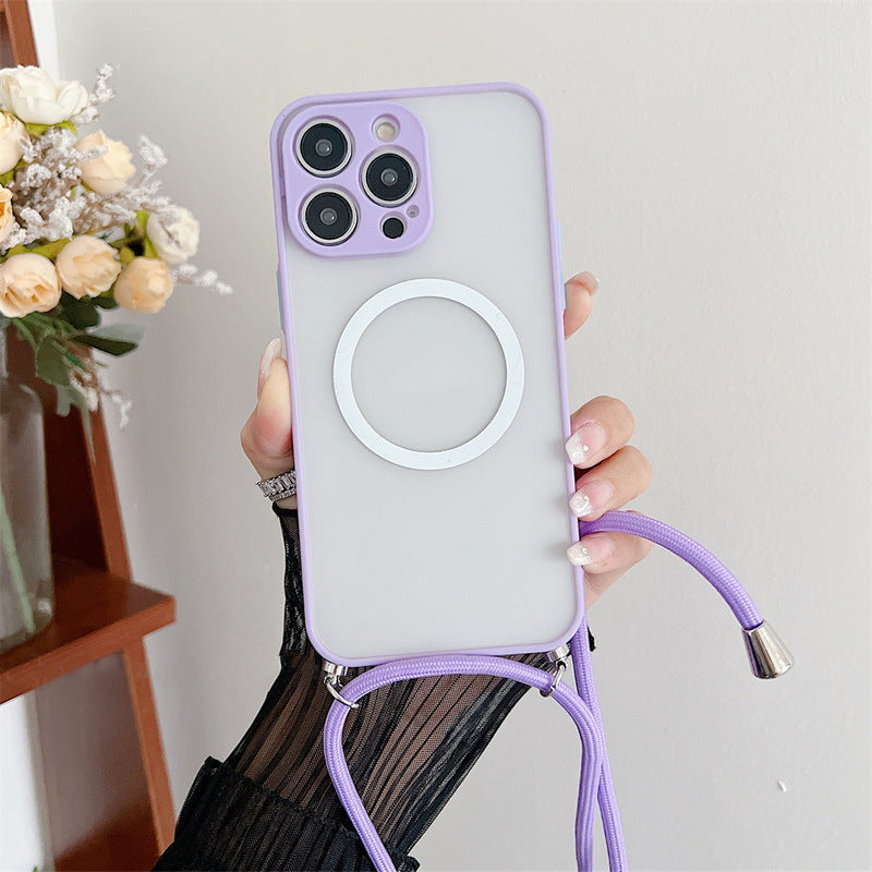 Magnetische Lanyard-Handyhülle Transparente Crossbody tropfenfest