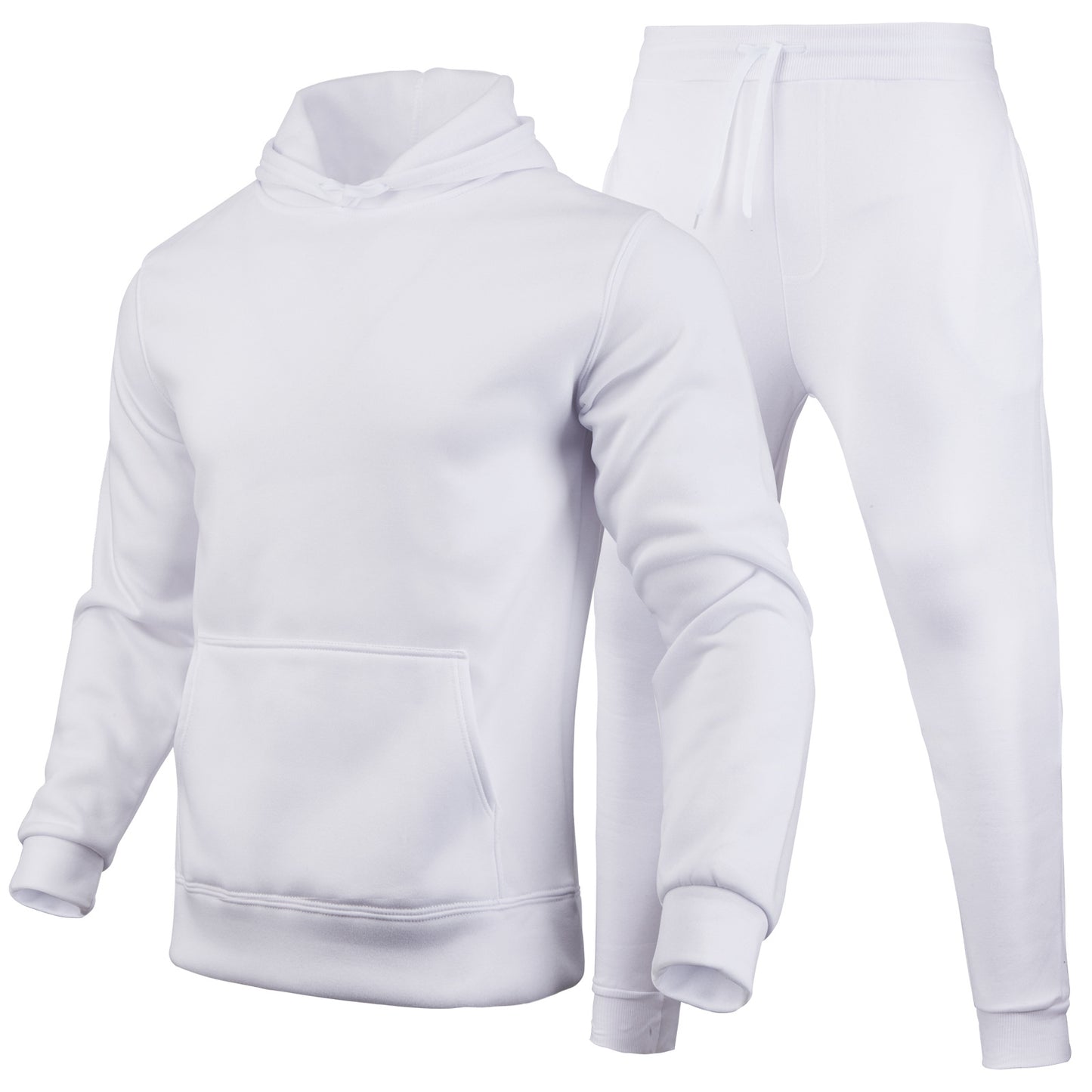 Slim-Fit Einfarbiges Hoodie-Set Urban Casual