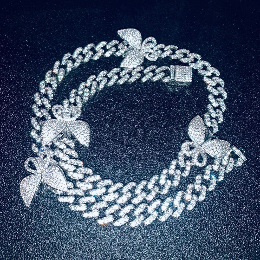 Frauen Zirkon Schmetterling Kubanischen Halskette Schlüsselbein Kette Schmuck
