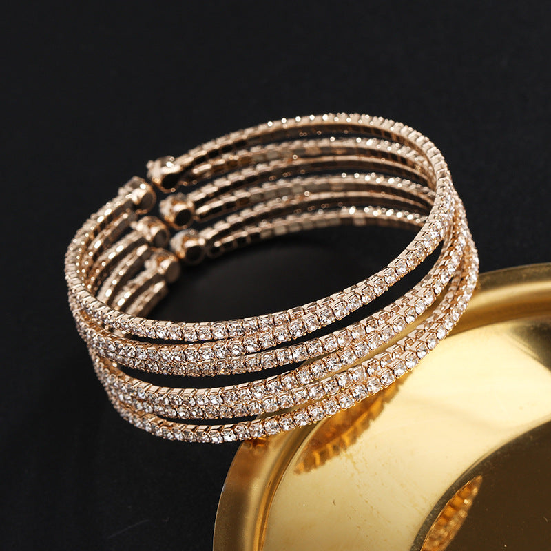 Europäische und amerikanische Diamant handgemachte Klauenkette Multi-row Armband