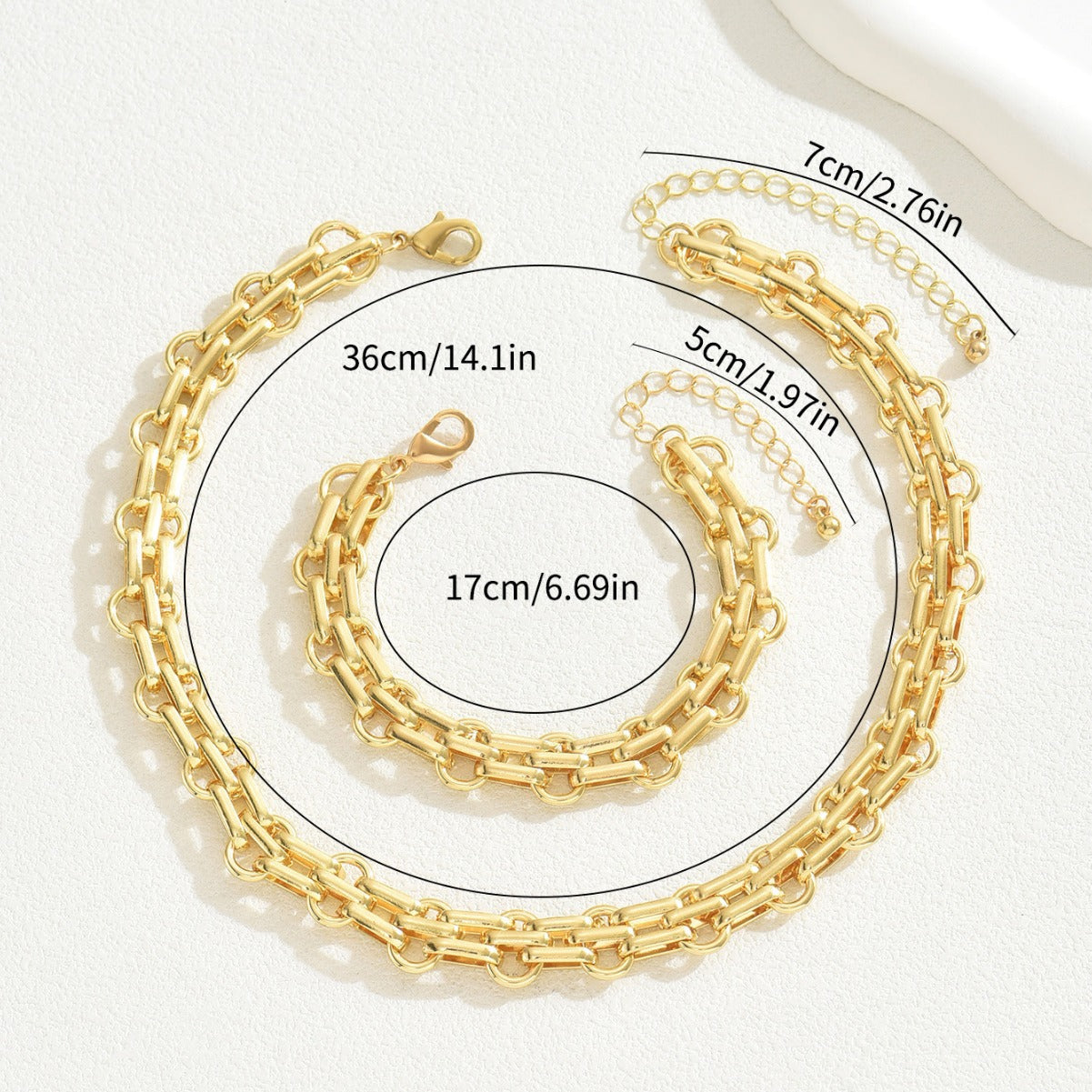 Design Sense Armband und Halskette Set Weibliche Nische übertrieben
