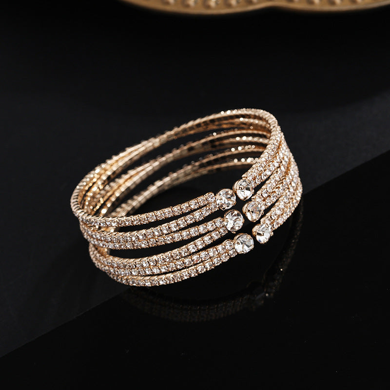 Europäische und amerikanische Diamant handgemachte Klauenkette Multi-row Armband