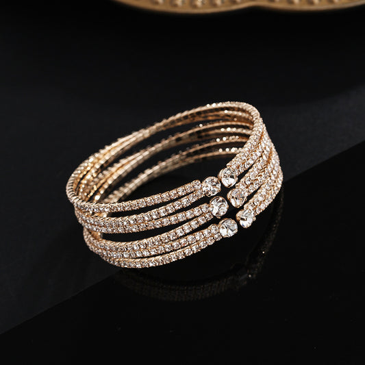 Europäische und amerikanische Diamant handgemachte Klauenkette Multi-row Armband