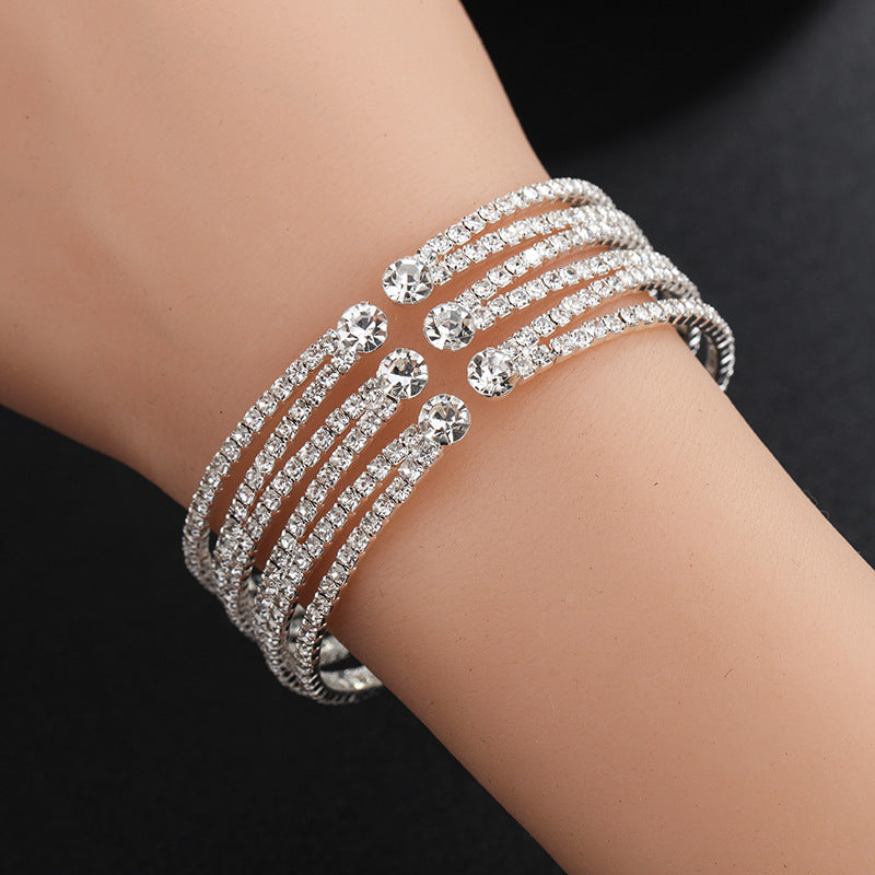 Europäische und amerikanische Diamant handgemachte Klauenkette Multi-row Armband