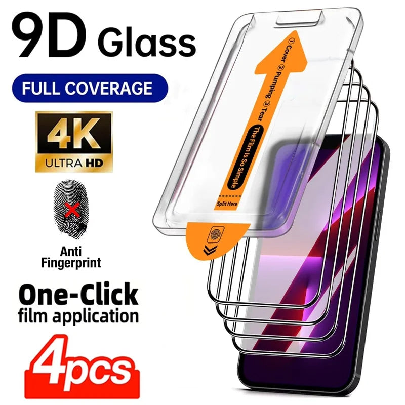 HD Tempered Glass Screen Protector For iPhone 17 16 15 14 13 11 12 Pro Max Air 16e Mini SE 7 8 Plus XR Easy Install Clear Film