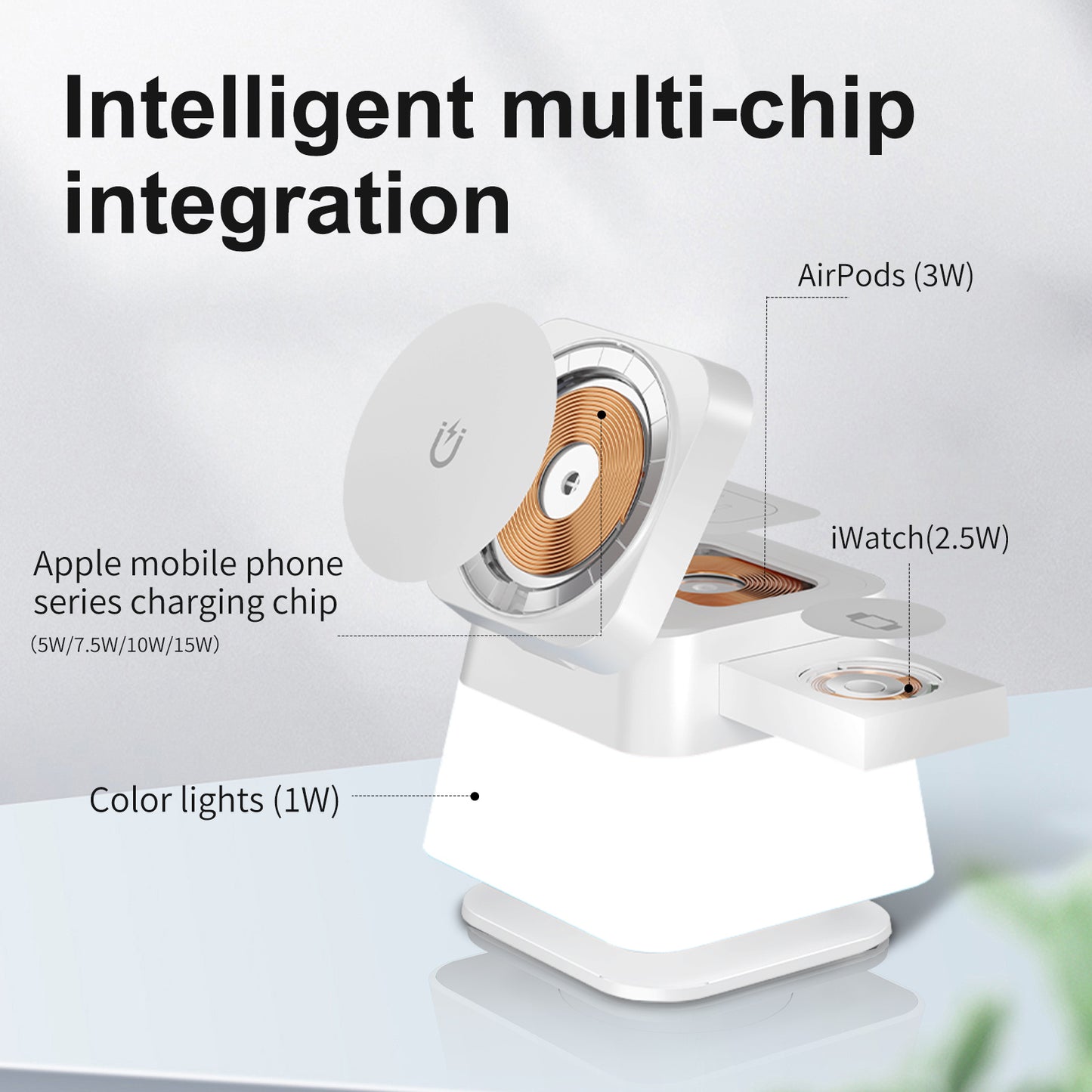 4 In 1 Faltbares drahtloses Ladegerät für Telefon 15 14 13 12 Pro Max 8 7 Halter Magnetische Schnell ladestation