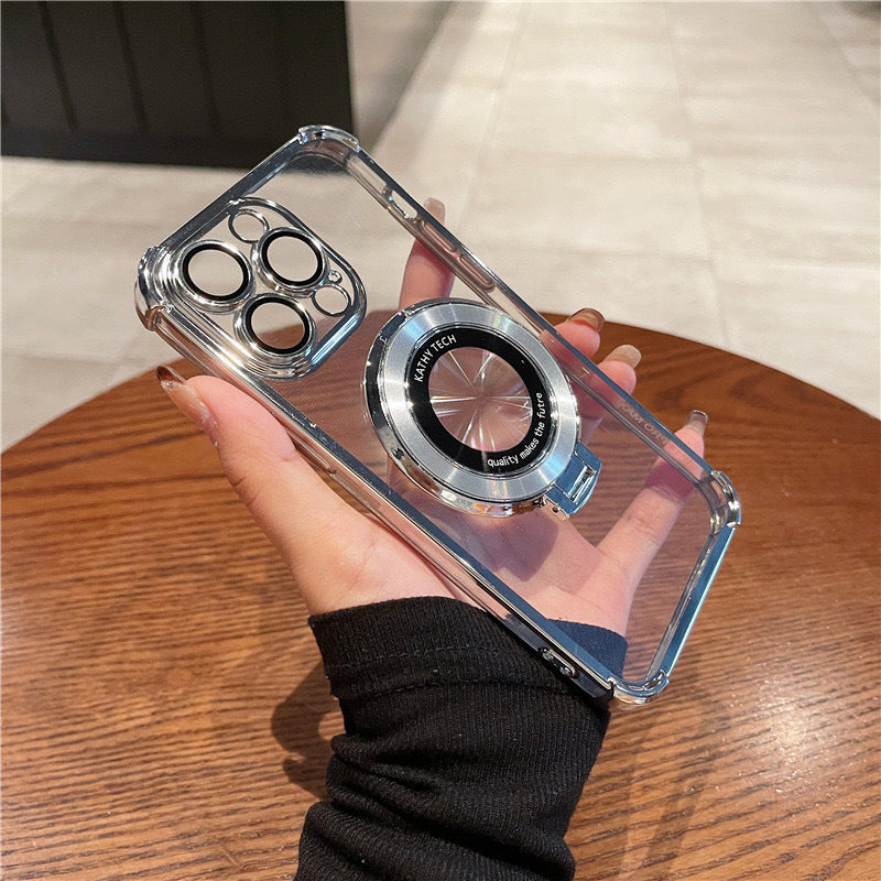 iPhone 14-16 Modelle/ Vier-Ecken-Fallschutzband Kurze Schwanzhalterung Transparent Mit Linsenschutz-Schutzhülle