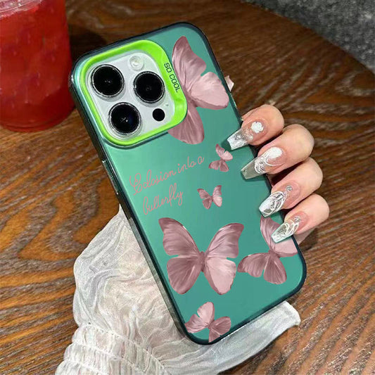 iPhone 11-15 Modelle/Schmetterling Schutzhülle Drop-resistant Hart