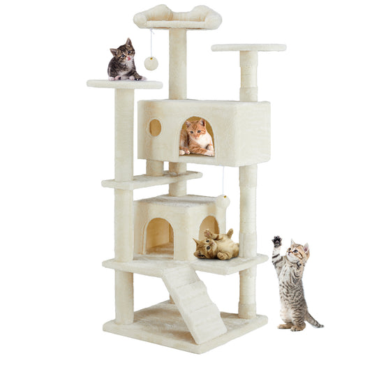 Moderner Katzenbaum in Beige oder Dunkelblau – Stilvolles Design für Ihr Zuhause