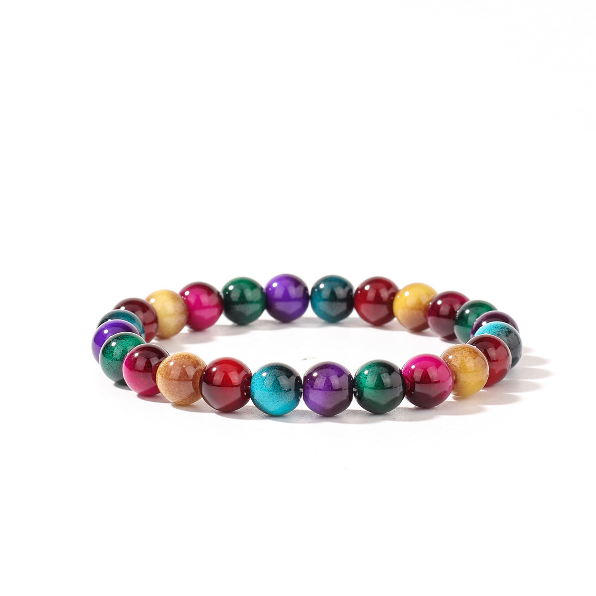 Neue Trendy Perlen Bunte Tiger Auge Armband