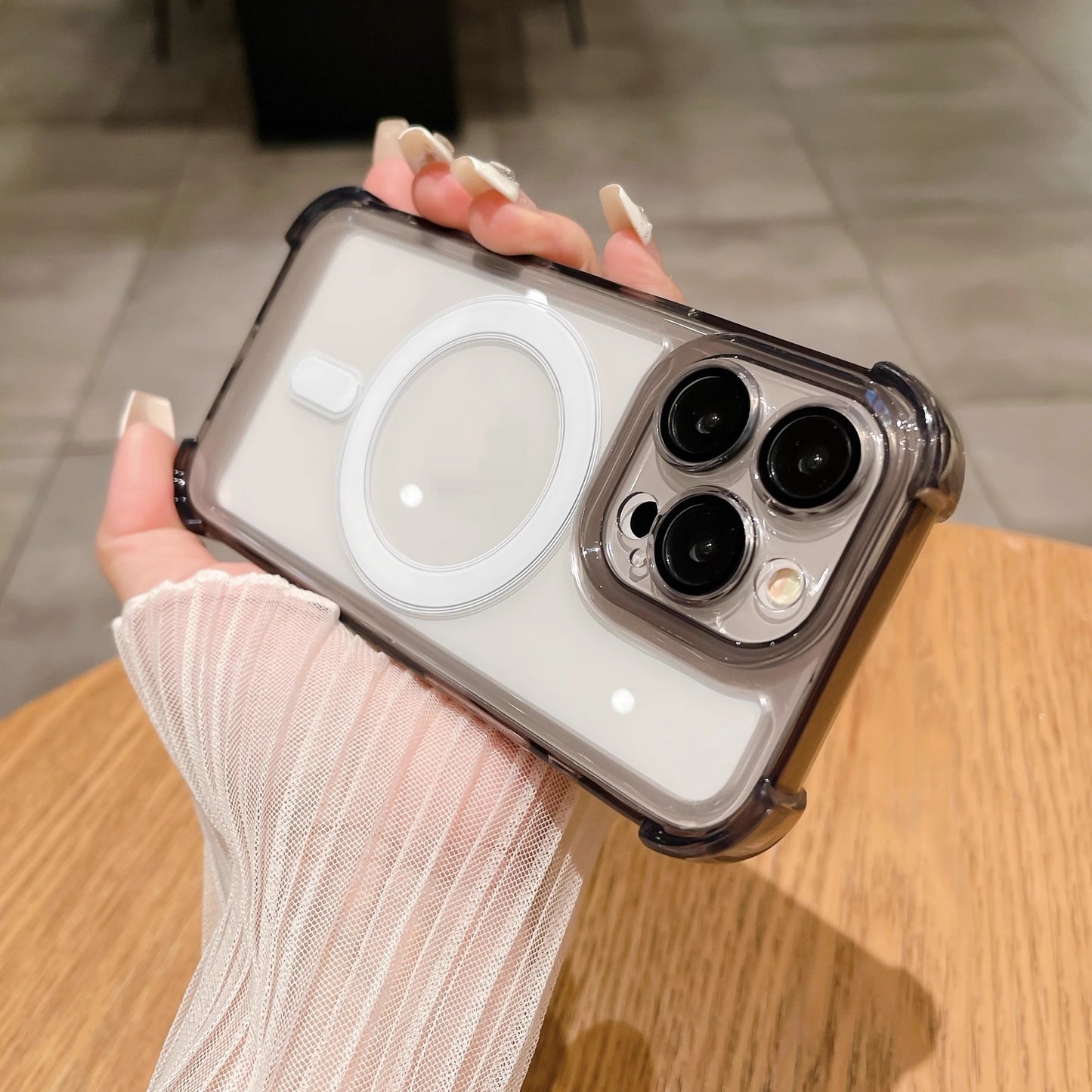 iPhone 15-16 Modelle/Transparente Ecken-Airbag-Schutzhülle mit Linsenschutz-All-inclusive-Schutzhülle geliefert