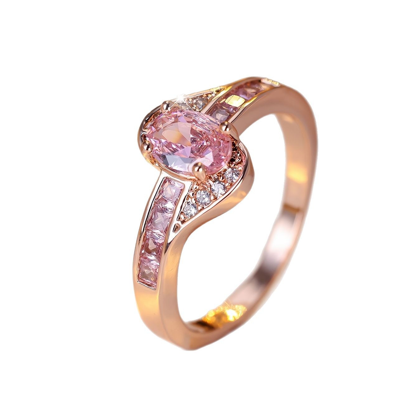 Dieser schlichte Damenring in elegantem Roségold Rosa