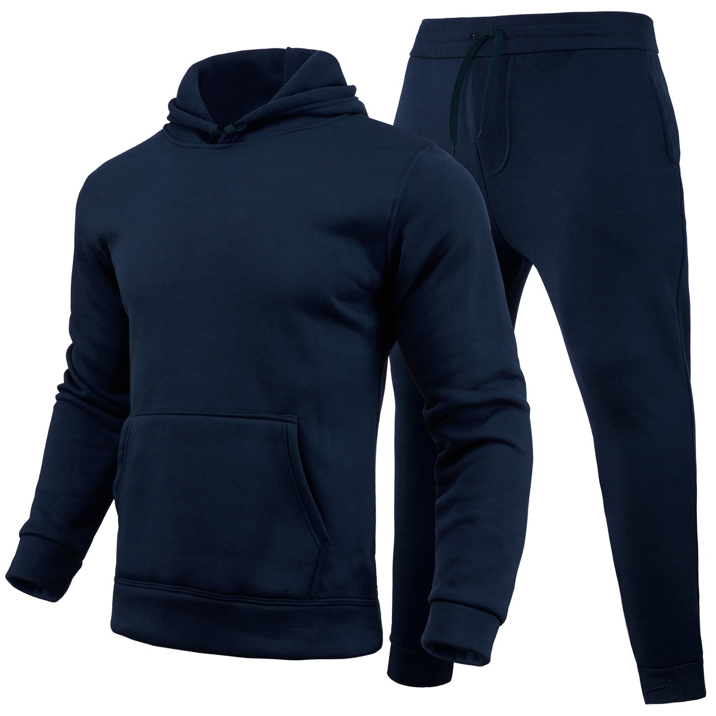 Slim-Fit Einfarbiges Hoodie-Set Urban Casual