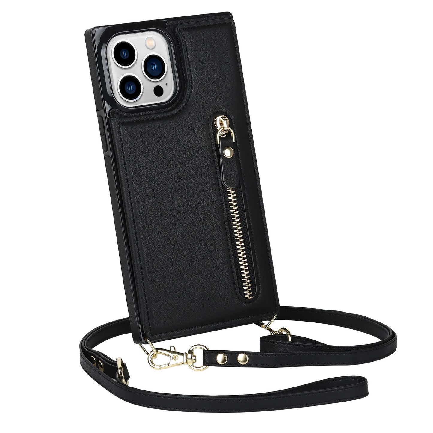 Crossbody Schultergurt Flip Card Zipper Schutzhülle