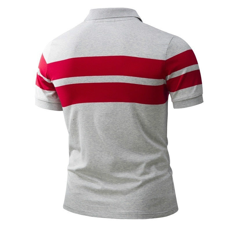 Gr.M-3XL / Gestreifte Kurzarm Polo T-shirt Europäische Amerikanische Freizeit Slim-Fit