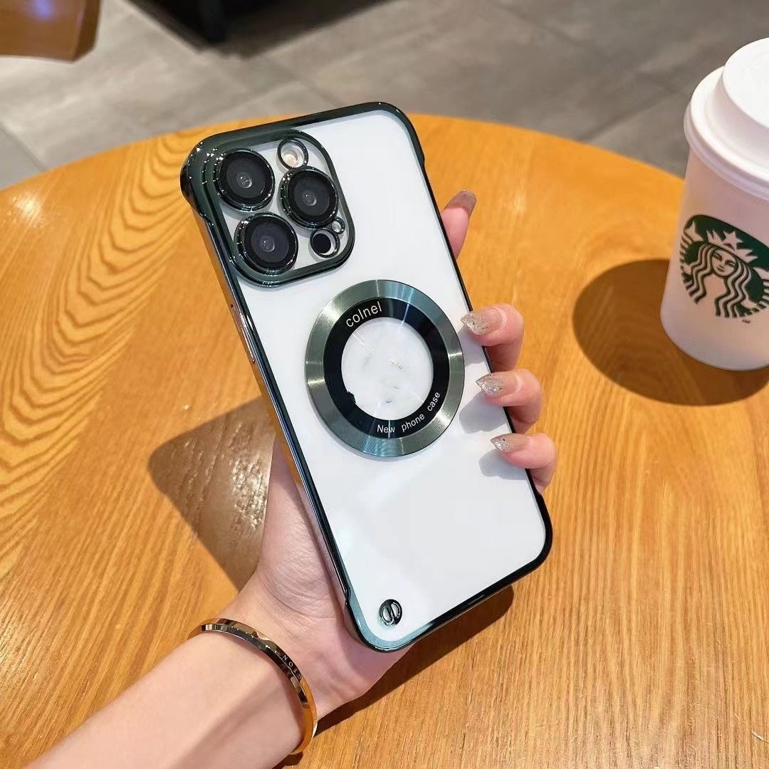 iPhone 13-15 Schutzhülle /Rahmenlos Magnetische Schutzhülle Transparent