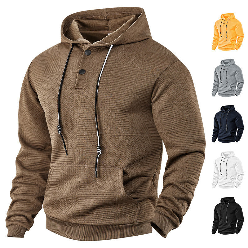 Pullover Einfarbig Casual Sport Lose Langarm Mit Kapuze Pullover Männer