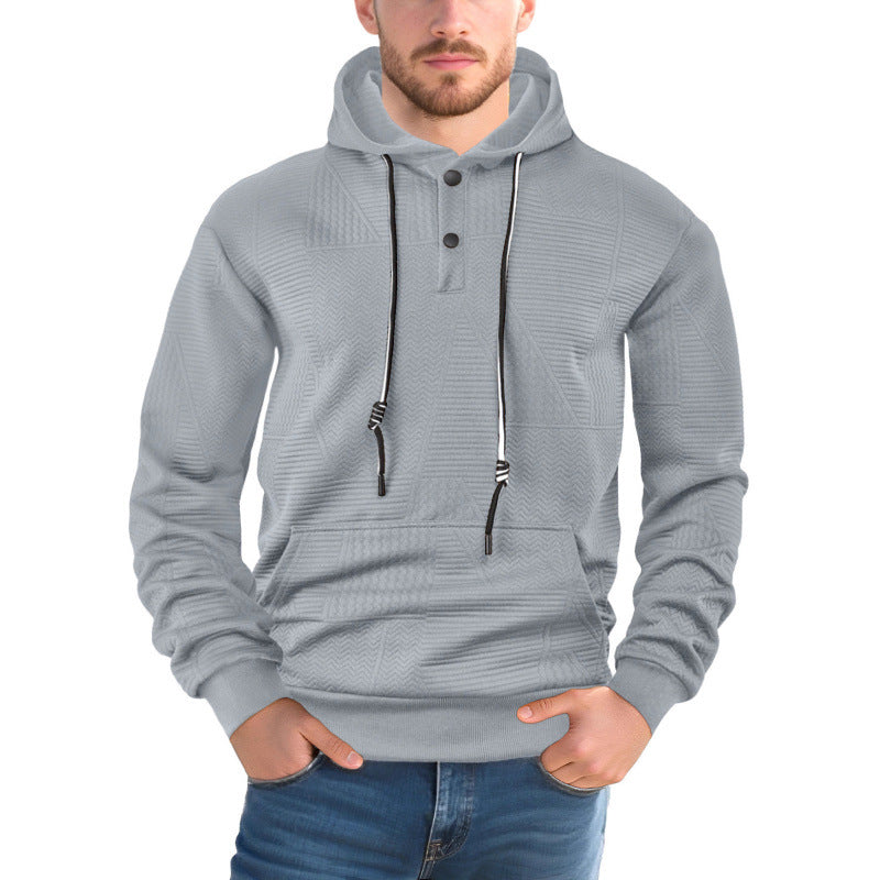 Pullover Einfarbig Casual Sport Lose Langarm Mit Kapuze Pullover Männer