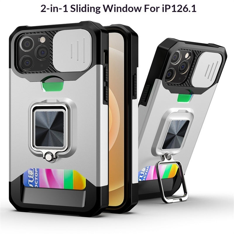 iPhone 15- 17 Modelle Karteneinsatz-Schiebefenster-Schutzhülle