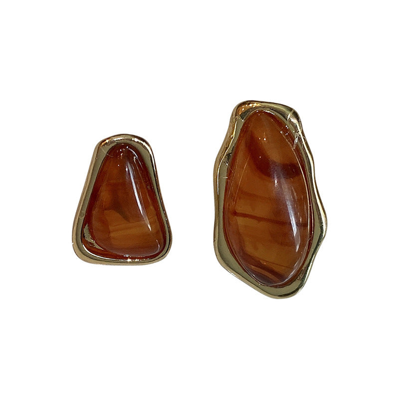 925 Silber Nadel Asymmetrische geometrische Harz Ohrstecker