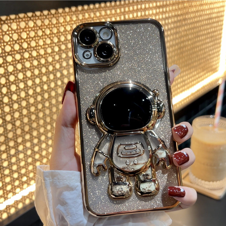 iPhone 11-14 Modelle Astronaut Spaceman Quicksand Telefon Fall Galvanisierung