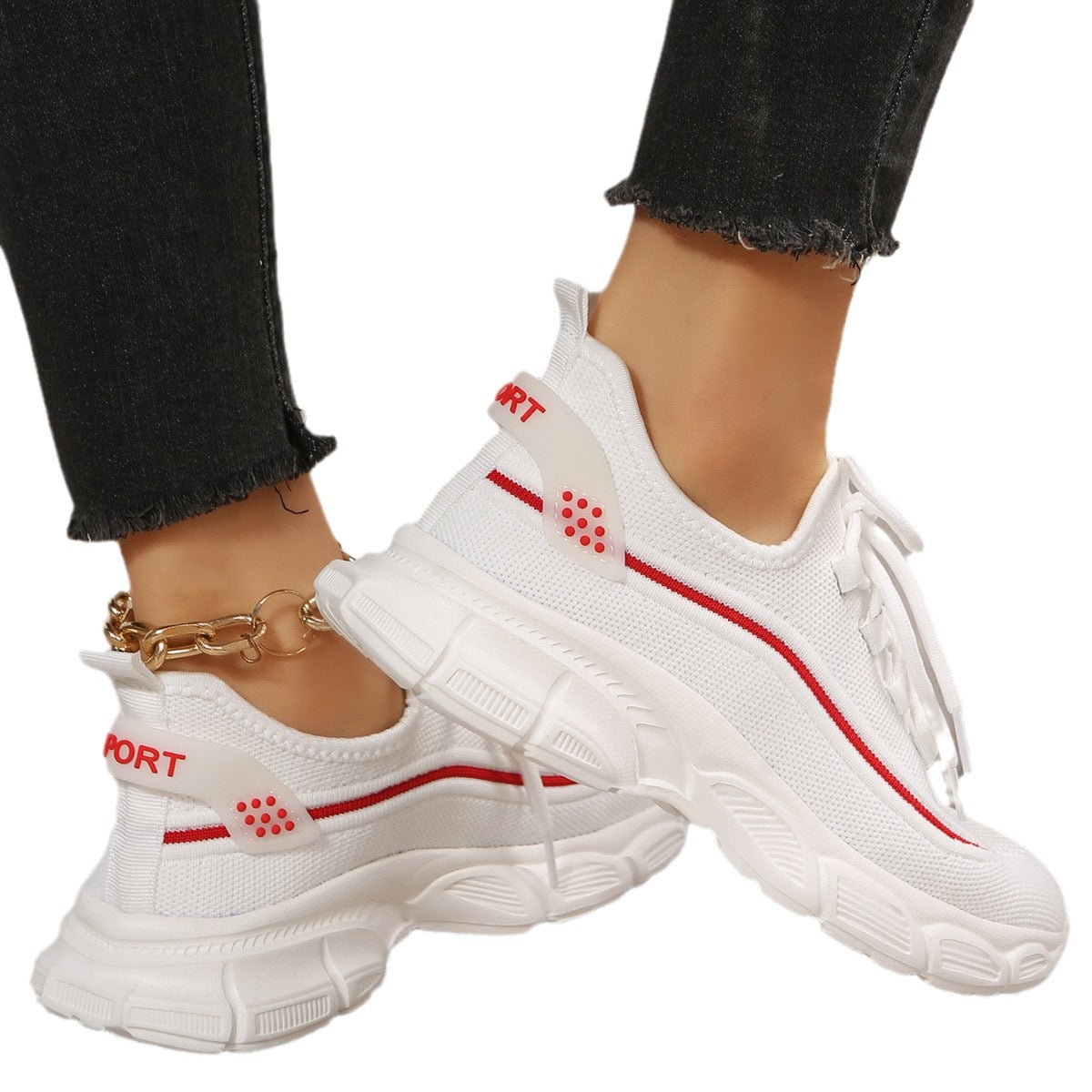 Gr. 35-42 / Frauen Mode Casual Übung Fliegenstrick Schuhe