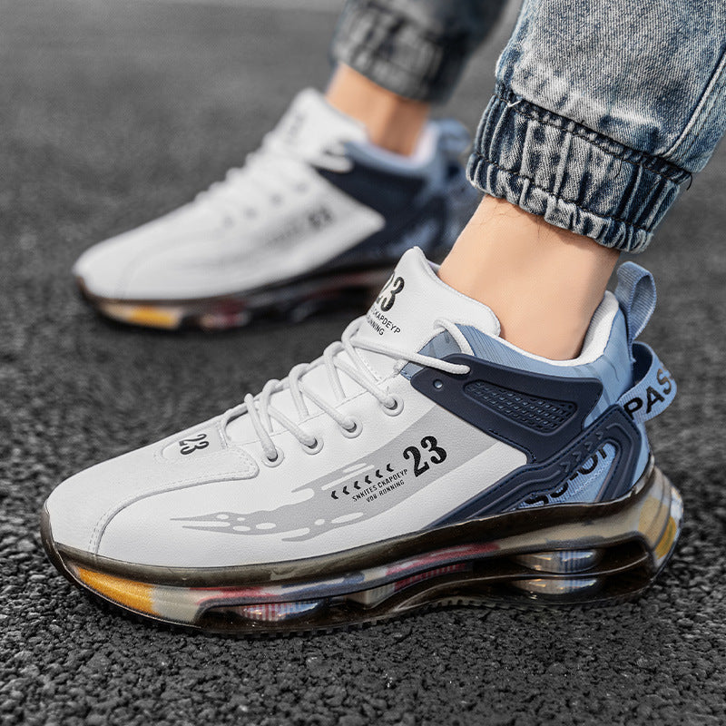 Gr. 39-44 / Männer Turnschuhe Laufen  Mode Outdoor Joggen Sport Schuhe Mesh Atmungsaktive Dämpfung Schwarz