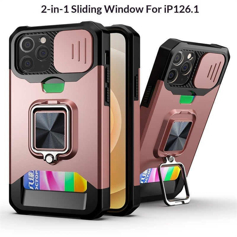 iPhone 15- 17 Modelle Karteneinsatz-Schiebefenster-Schutzhülle