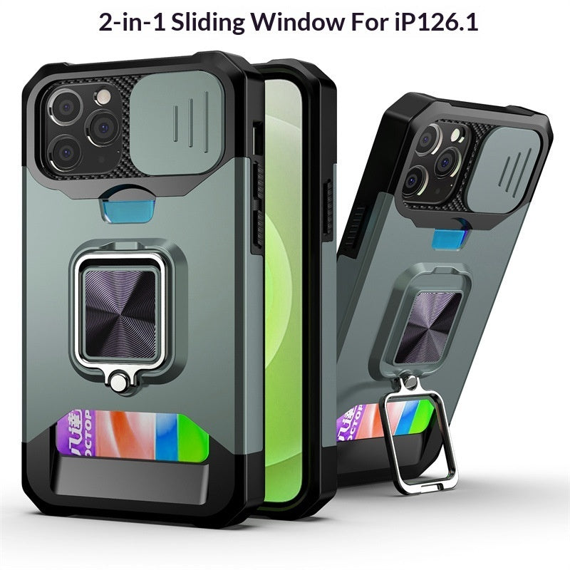 iPhone 15- 17 Modelle Karteneinsatz-Schiebefenster-Schutzhülle