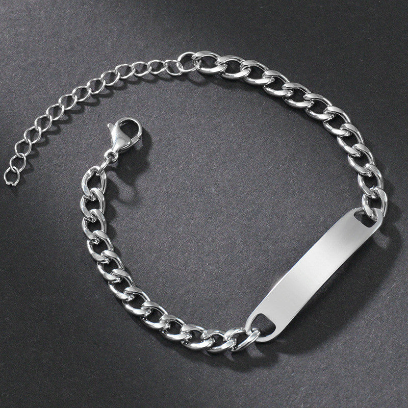 Stilvolles Edelstahl-Lasergravur-Armband