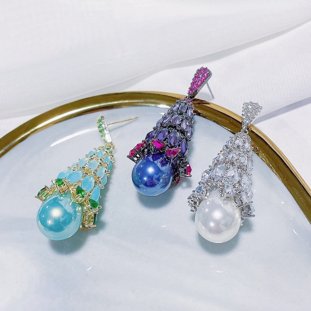 Ladies European & American Micro-set Zircon Ohrringe