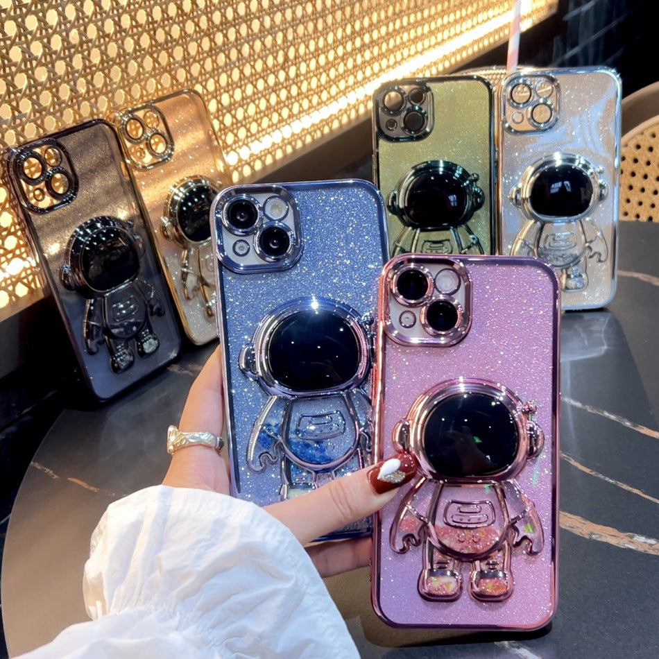 iPhone 11-14 Modelle Astronaut Spaceman Quicksand Telefon Fall Galvanisierung