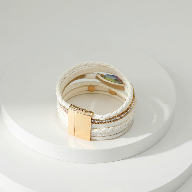Multi Schicht Lederband Handgewebtes Armband Lederarmband