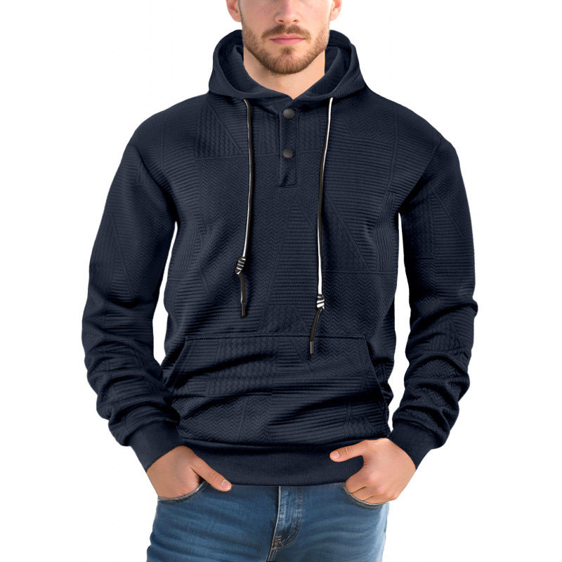 Pullover Einfarbig Casual Sport Lose Langarm Mit Kapuze Pullover Männer
