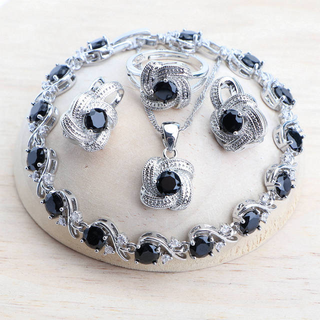 Blauer Zirkonia Schmuckset für Damen – 925er Sterlingsilber, ideal für Hochzeiten