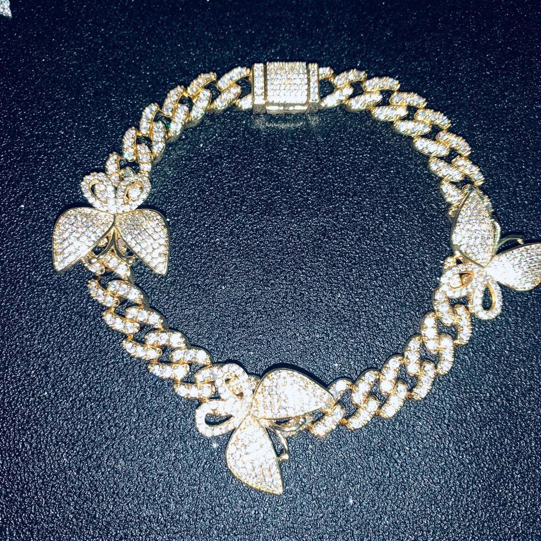 Frauen Zirkon Schmetterling Kubanischen Halskette Schlüsselbein Kette Schmuck