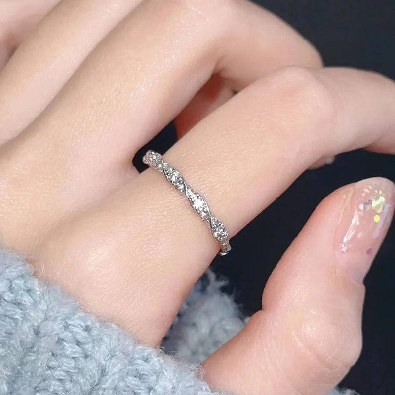 S999 Sterling Silber Winding Love Ring