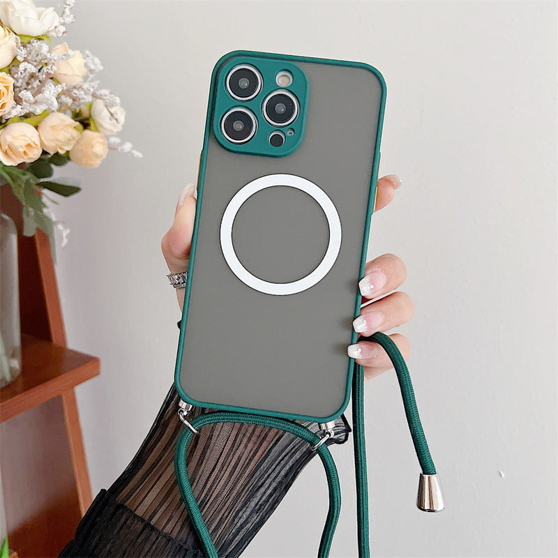 Magnetische Lanyard-Handyhülle Transparente Crossbody tropfenfest